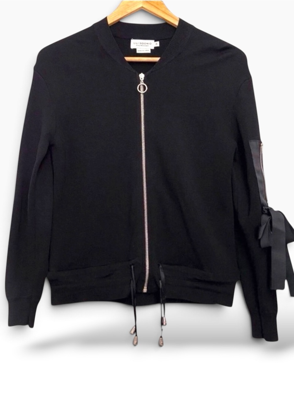 Lili Sidonio Molly & Bracken amazing black sweater ribbon dark Academia zip XS